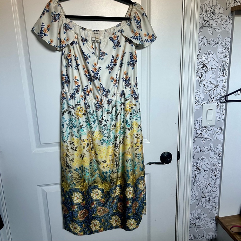 Everly Cream Floral Midi Dress